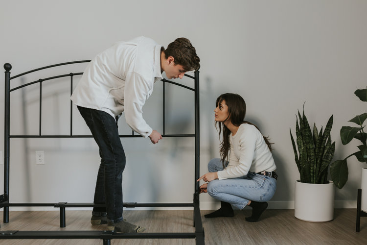 Headboard attach store to bed frame